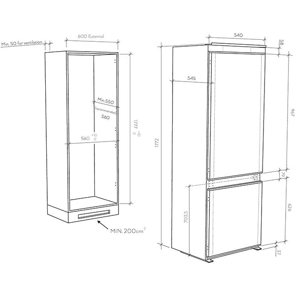immagine-3-candy-frigo-combi-incasso-lowfrost-candy-cbl3518f-ean-8059019031316