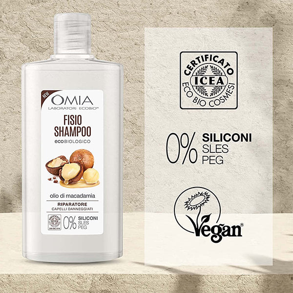 immagine-3-omia-omia-fisio-shampoo-eco-bio-olio-di-macadamia-200ml-ean-8021983812666