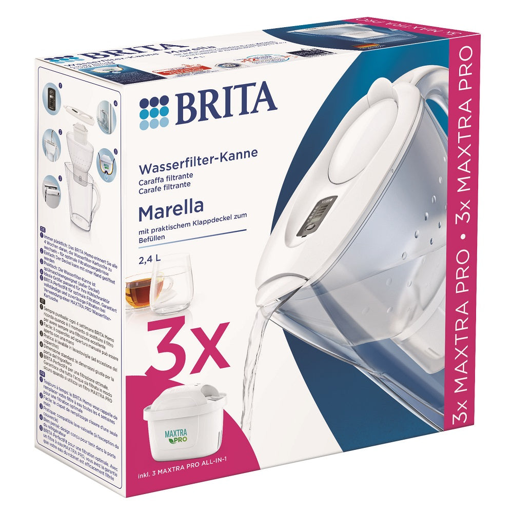 Caraffa Brita Marella White 2,4lt Kit 3 Filtri