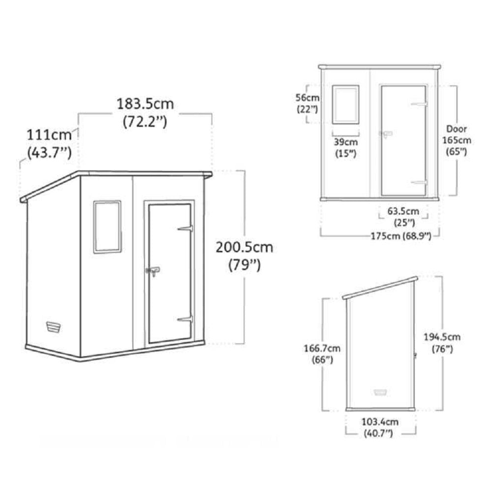 Casetta Manor Pent Beige 183X111X200 cm