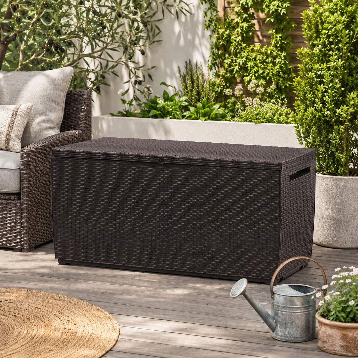 Baule In Resina Capri Marrone 123x53x57 Cm