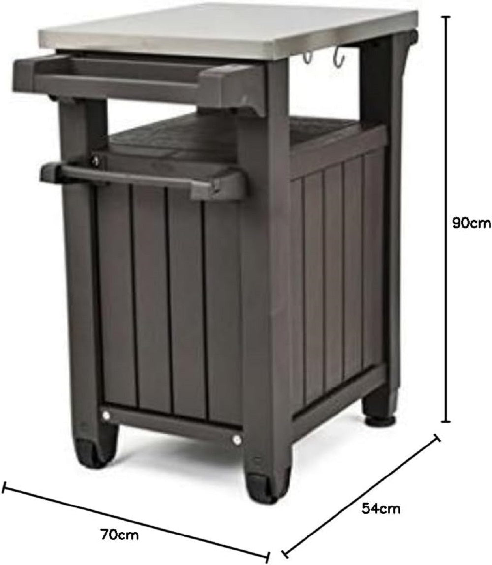 Tavolino Unity Per Bbq Resina Grafite 70x54x90cm