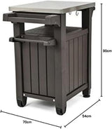 Tavolino Unity Per Bbq Resina Grafite 70x54x90cm
