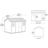 Casetta Oakland Duotech Grigia 350x229x254 Cm