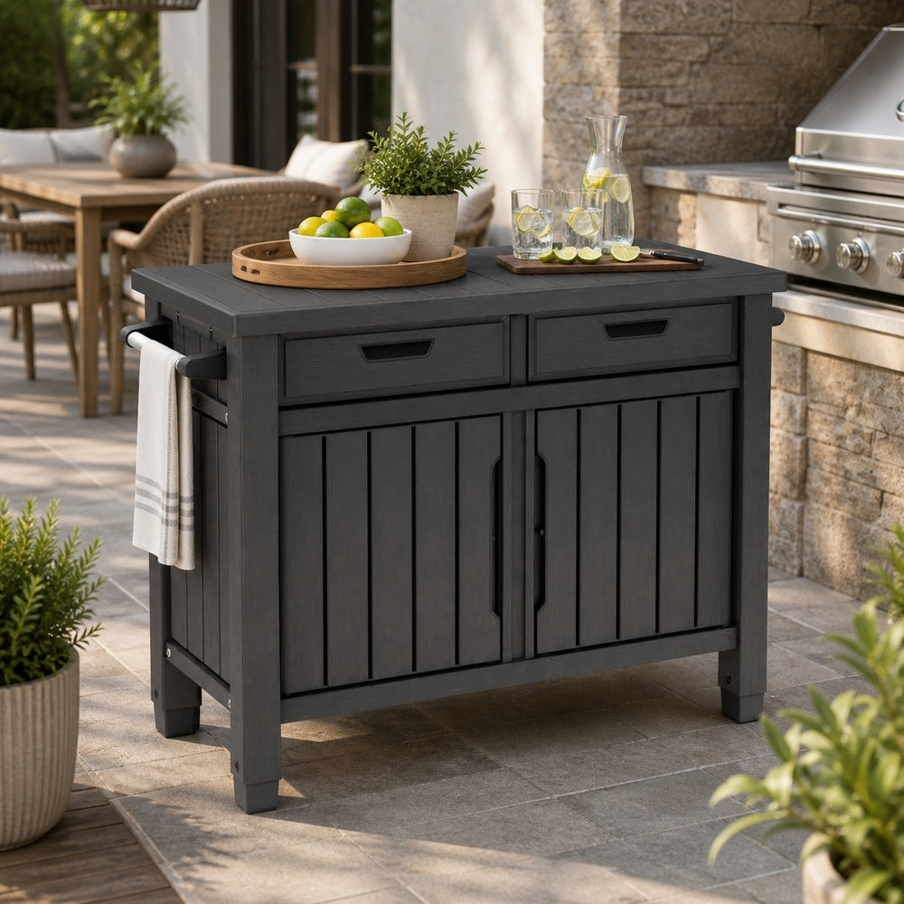 Tavolino Unity Xl Per Bbq Resina Grafite 134x71x90