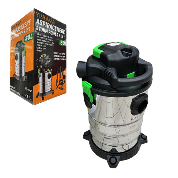 mirada bidone aspiracenere storm power 2in1 30lt ean 7426899393437
