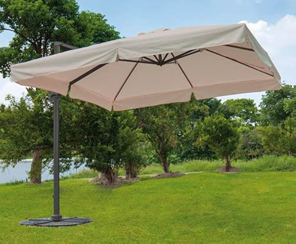 Base Per Ombrellone Relaxdays Semicircolare - Appesantita, Per Esterno, Marrone - Foto 3