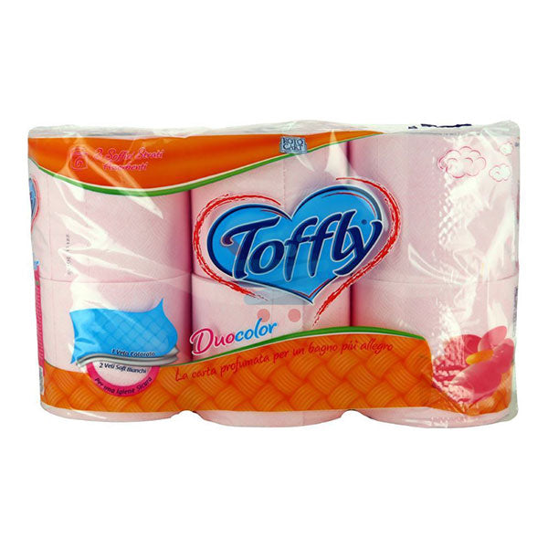 roto cart carta igienica 6 rotoli toffly rosa 3 veli ean 8002904116025