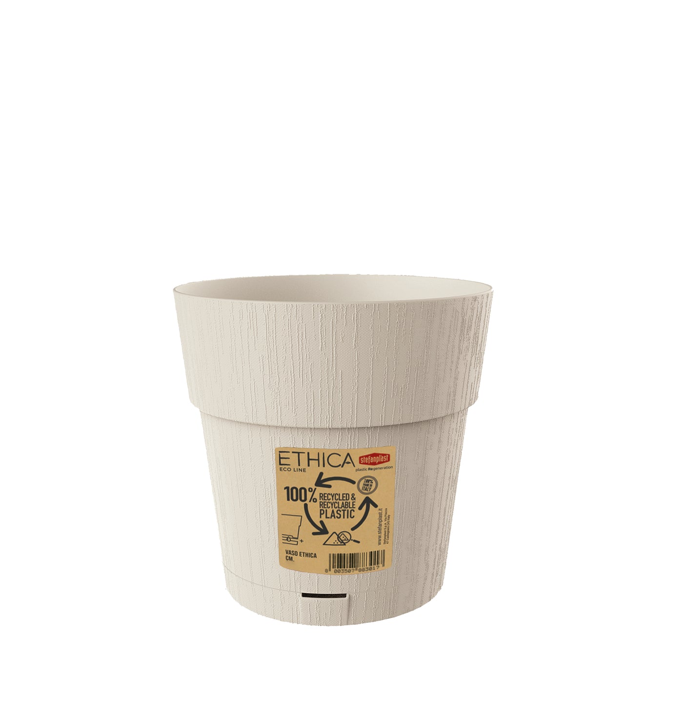stefanplast vaso ethica 15cm gesso beige 68000 ean 8003507680005