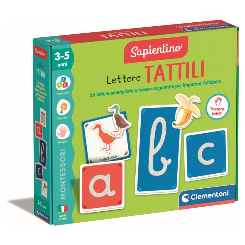 clementoni sapientino montessori lettere tattili ean 8005125168552