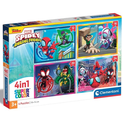 clementoni puzzle bambini spidey and his friends 4 in 1 ean 8005125215287