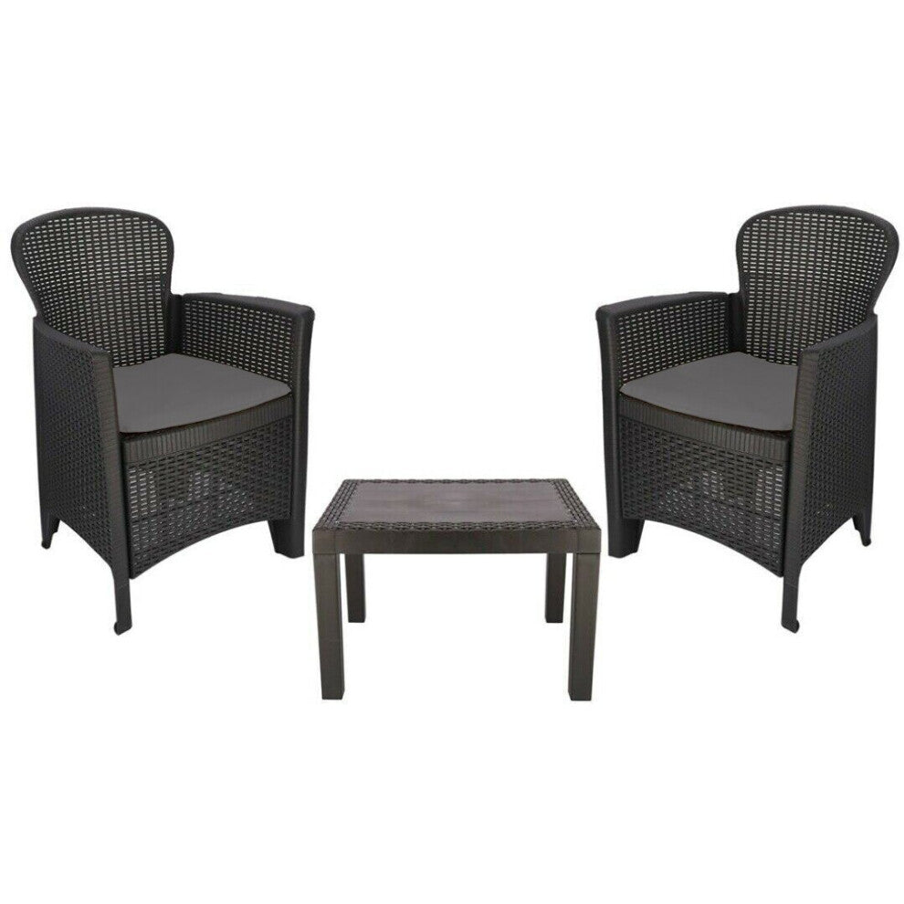 Set Da Giardino Akita In Resina Rattan Antracite