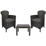 Set Da Giardino Akita In Resina Rattan Antracite