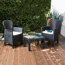 Set Giardino Akita In Resina Rattan Antracite