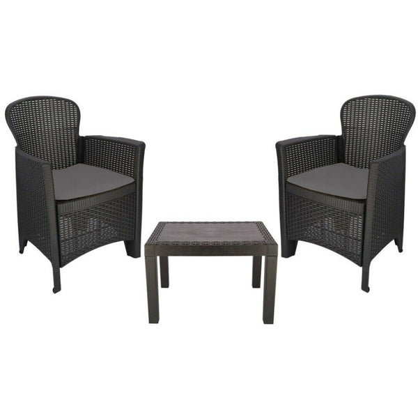 Set Giardino Akita In Resina Rattan Antracite