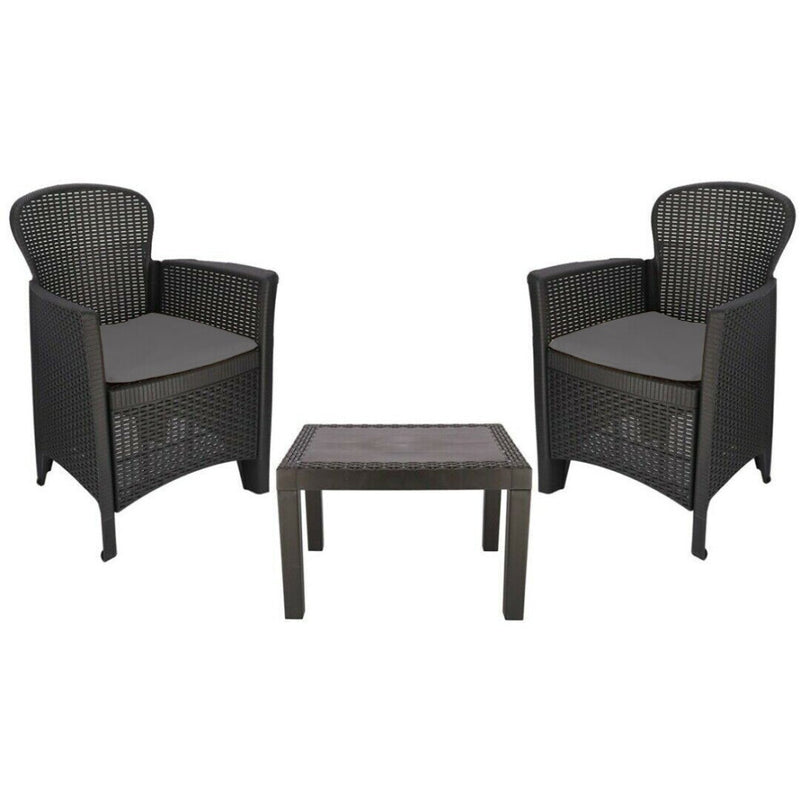 Set Giardino Akita In Resina Rattan Antracite