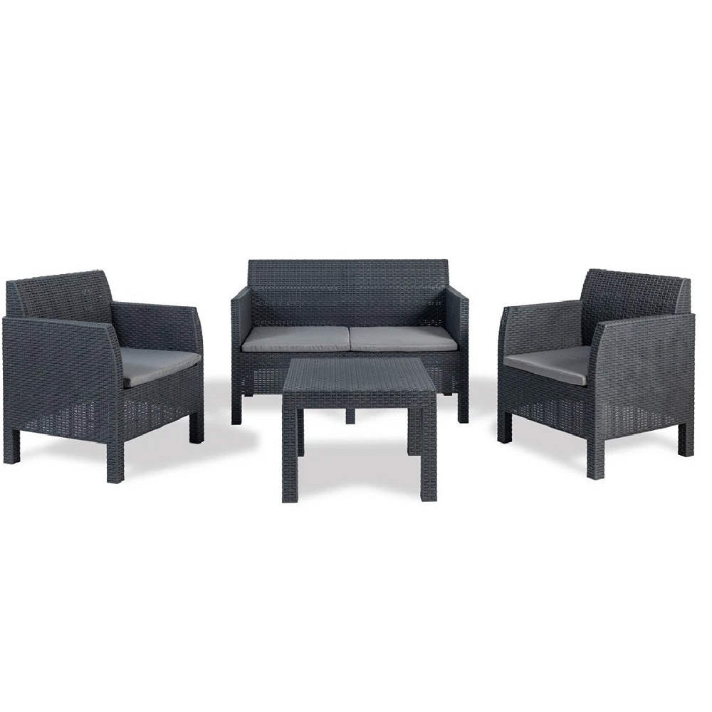 Set Matilde 2 Poltrone + 1 Tavolo Antracite