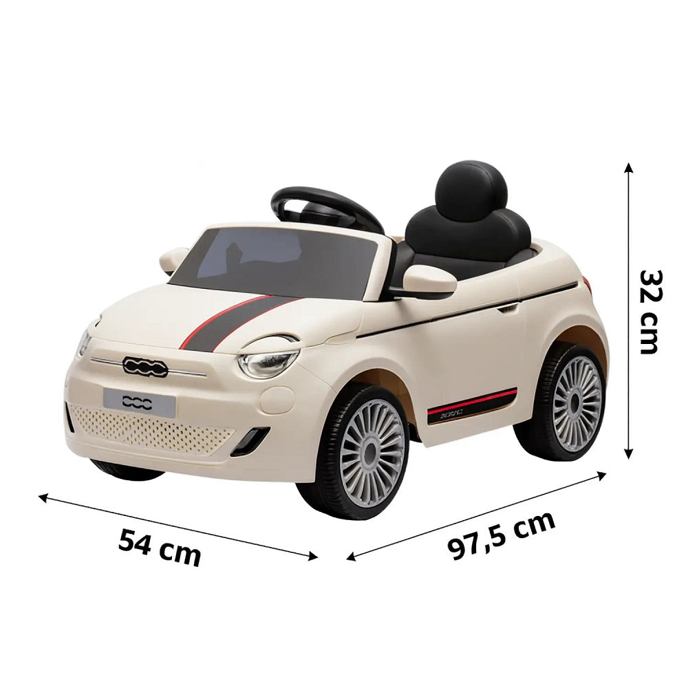 Auto Elettrica Fiat 500 Batteria A Litio 12v Bianc