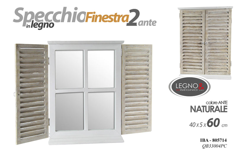 nbr specchio finestra in legno 2 ante 40x5x60 cm ean 8025569805714