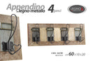 nbr appendiabiti da parete in legno 4 ganci 60x10x20cm ean 8025569816789