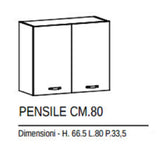 Pensile Cucina Federica 80 Cm Bianco