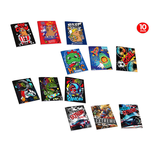 Quaderno A4 Active Boy Pacco 3 PZ Assortiti Rigatura 10 mm