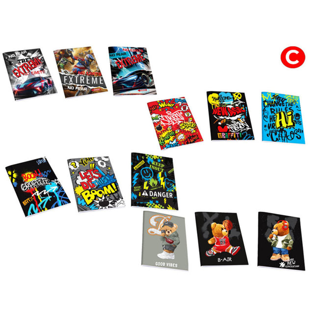 Quaderno A4 Active Boy Pacco 3 PZ Assortiti Rigatura C