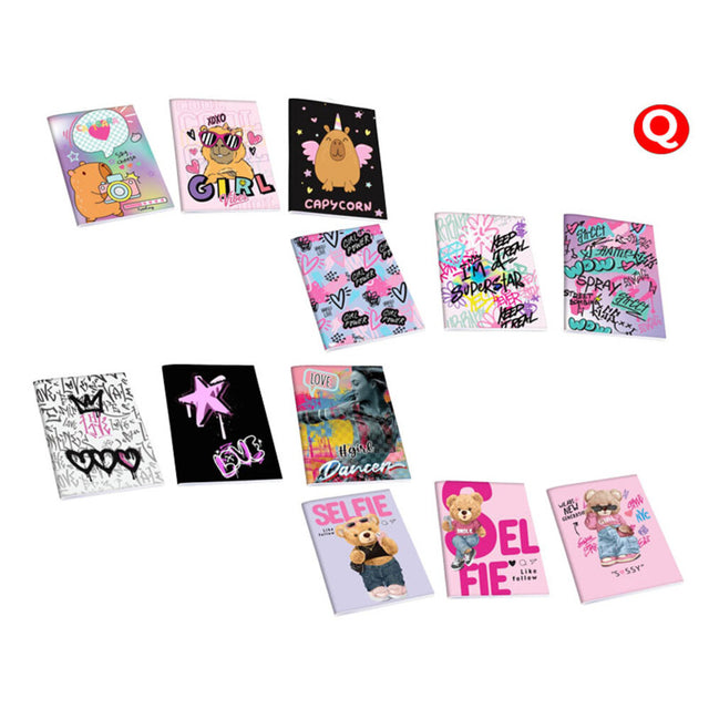 Quaderni A4 Active Girl Pacco 3 PZ Assortiti Rigatura Q