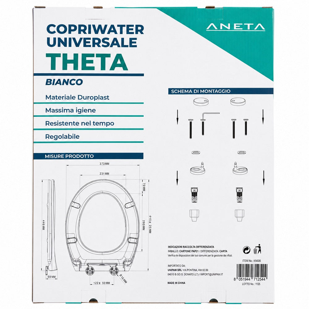 Copriwater Theta Bianco 44,6x37,3 Cm 1,9 Kg