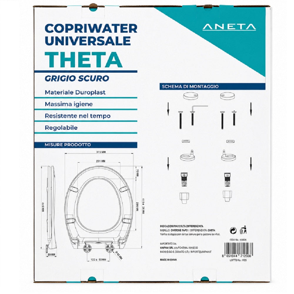 Copriwater Theta Antracite 44,6X37,3 cm 1,9 kg