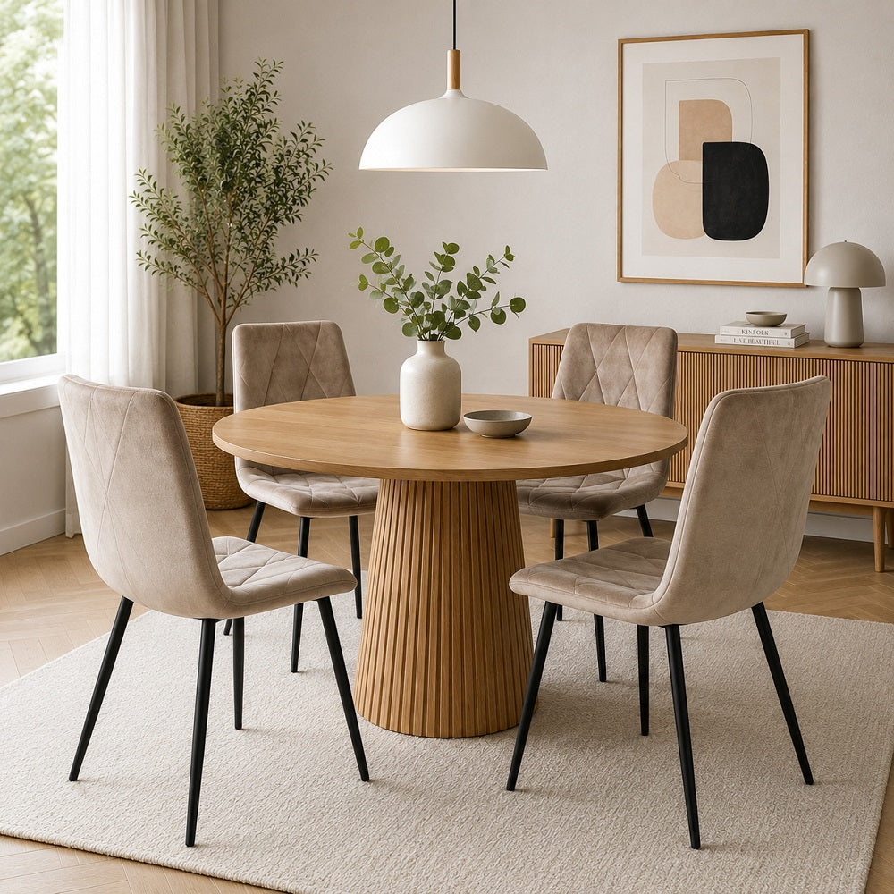 Sedia Arredo Fiamma Beige 43X55X86,5 cm Confezione 4 pz