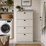 Scarpiera Orione Bianca 4 Cassetti 60x24x130 Cm