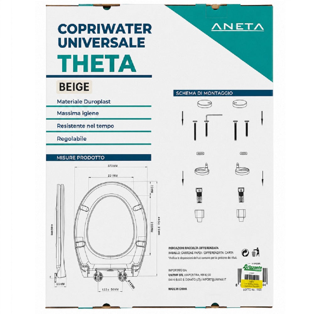 Copriwater Theta Beige 44,6X37,3X5,9 cm 1,9 kg