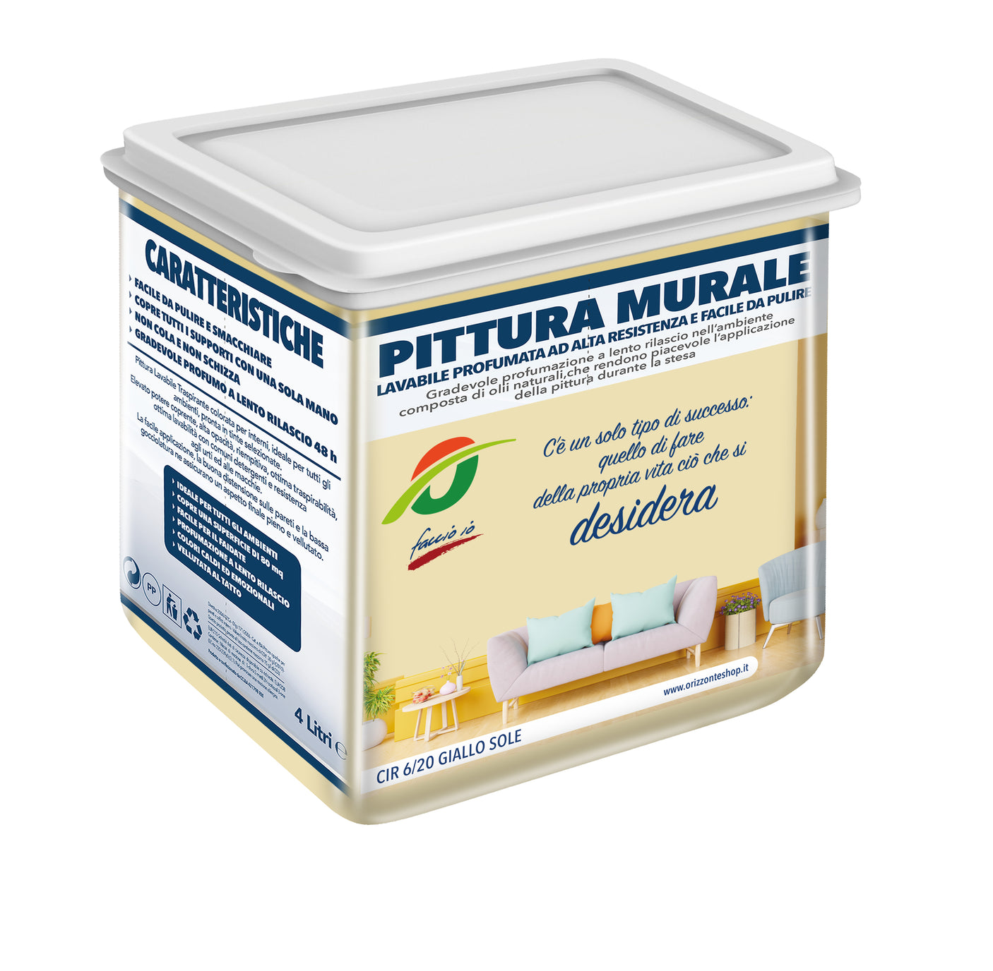 nbr pittura lavabile profumata giallo sole 4lt ean 8053835015239