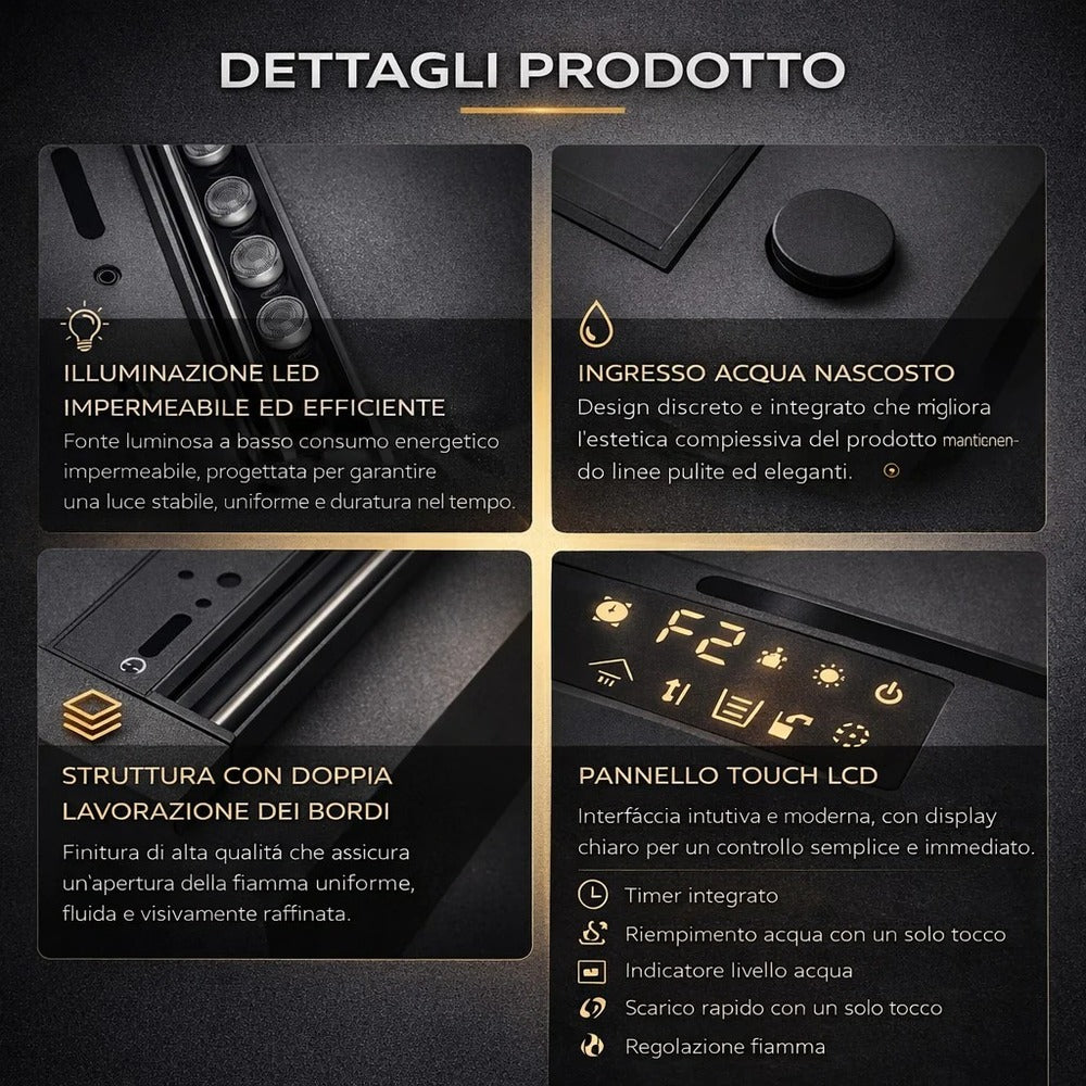 Camino Elettrico Da Incasso Dfvapo150 Nero