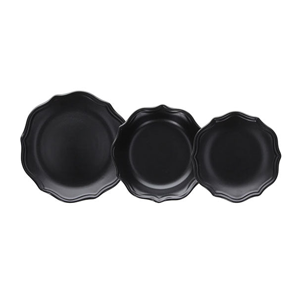 Set Piatti 12pz Stoneware Cecile Black