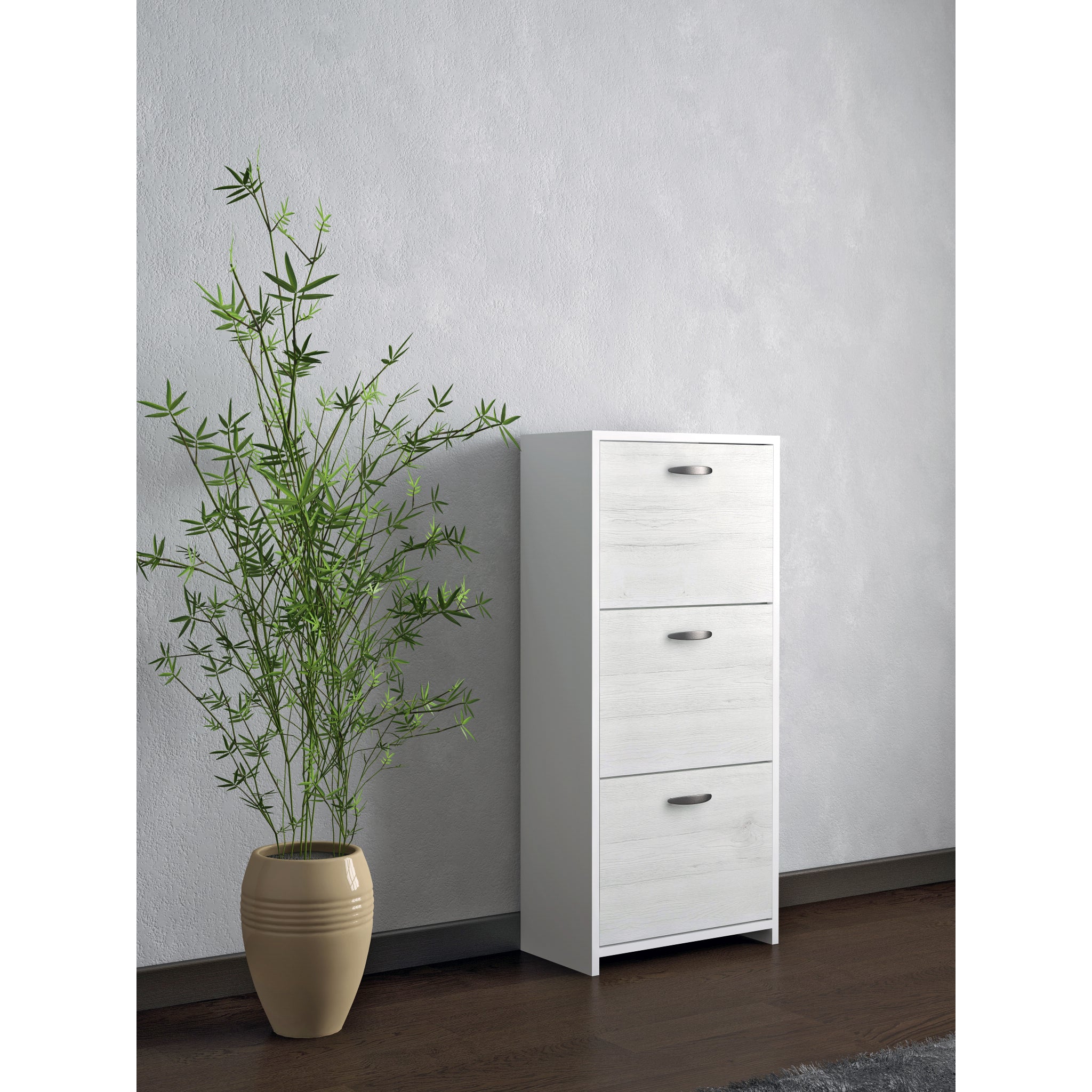 Scarpiera Fresia Slim 3 Ante Bianco 50x25x112cm