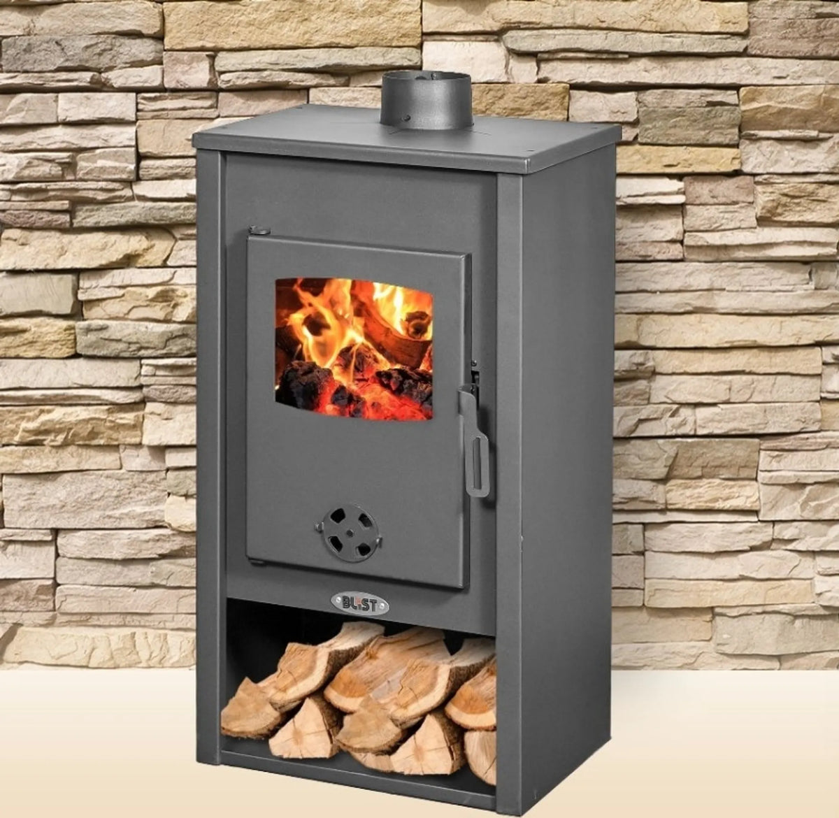 Stufa A Legna Basilea Grigia Blist 004920