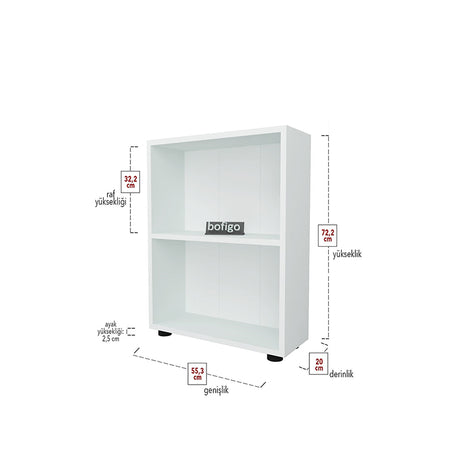 immagine-2-bofigo-libreria-2-ripiani-moderna-colore-bianca-ean-8683456002051