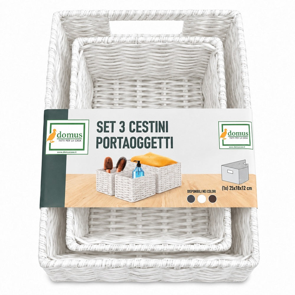 Cestini Portaoggetti Set 3 Pz