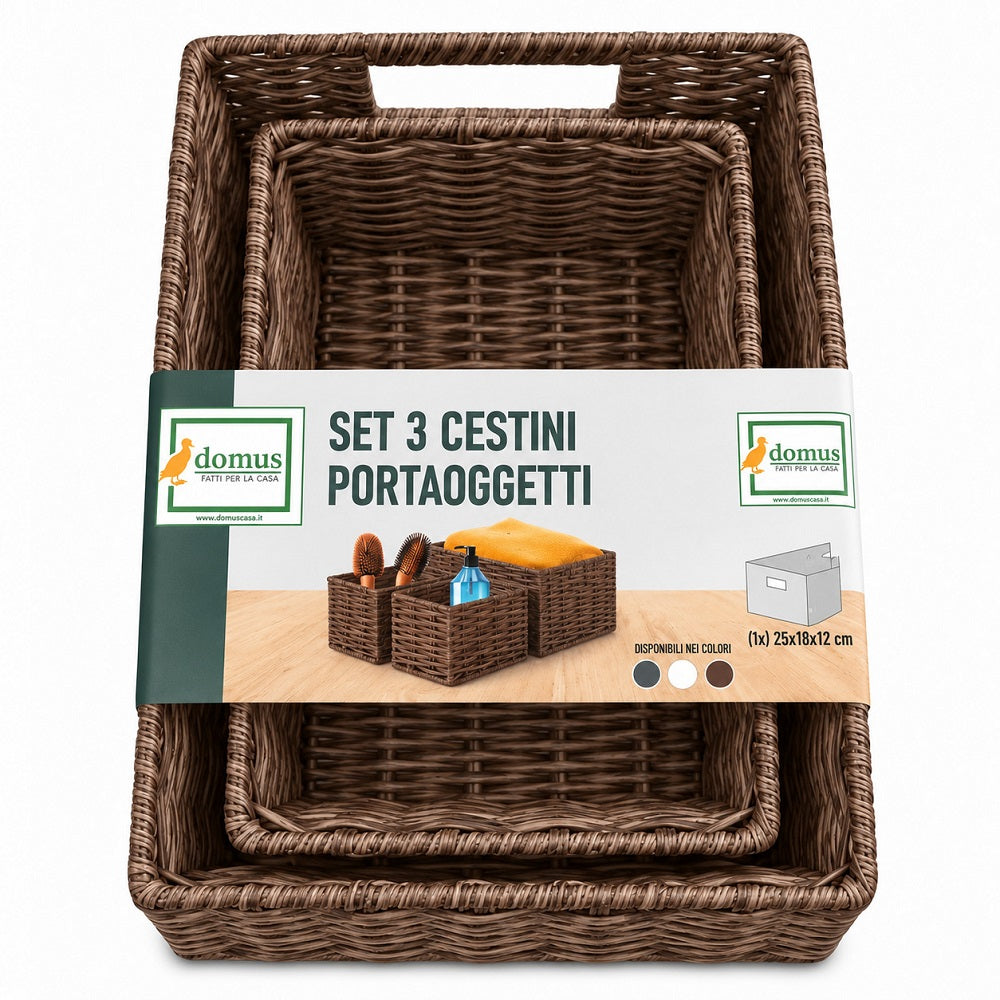 Cestini Portaoggetti Set 3 Pz