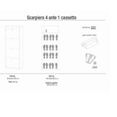 SCARPIERA KIRI 4 ANTE E 1 CASSETTO 20 Paia