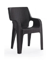 mirada poltrona tiger in resina effetto rattan antracite ean 9972015092091