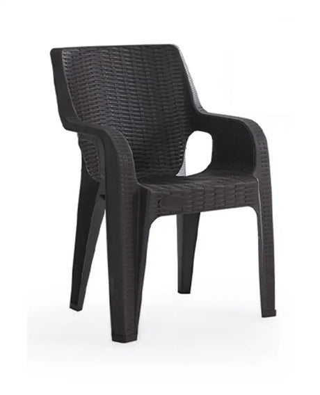 mirada poltrona tiger in resina effetto rattan antracite ean 9972015092091