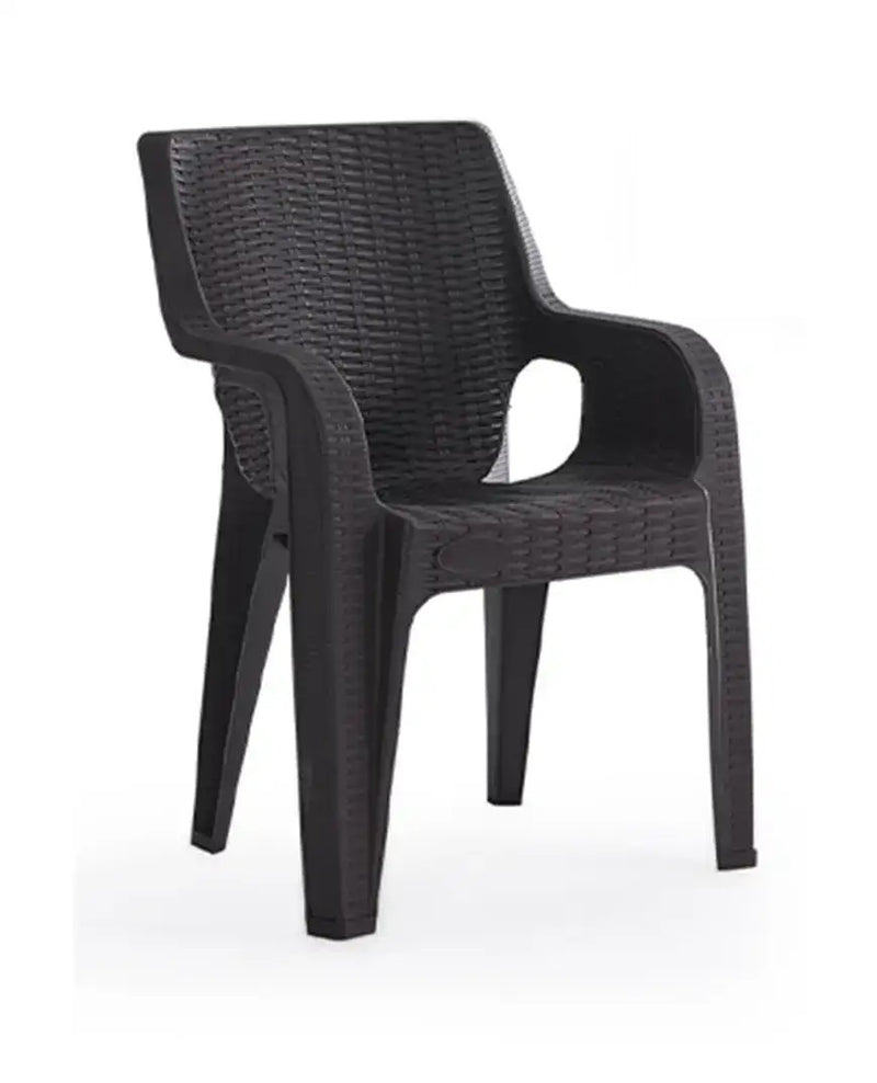 mirada poltrona tiger in resina effetto rattan antracite ean 9972015092091