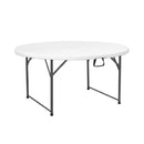 Tavolo Fiesta Pieghevole Bianco Tondo 120x74 Cm