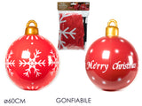 PALLA NATALE. GONFIABILE_diametro 60CM ROSSO