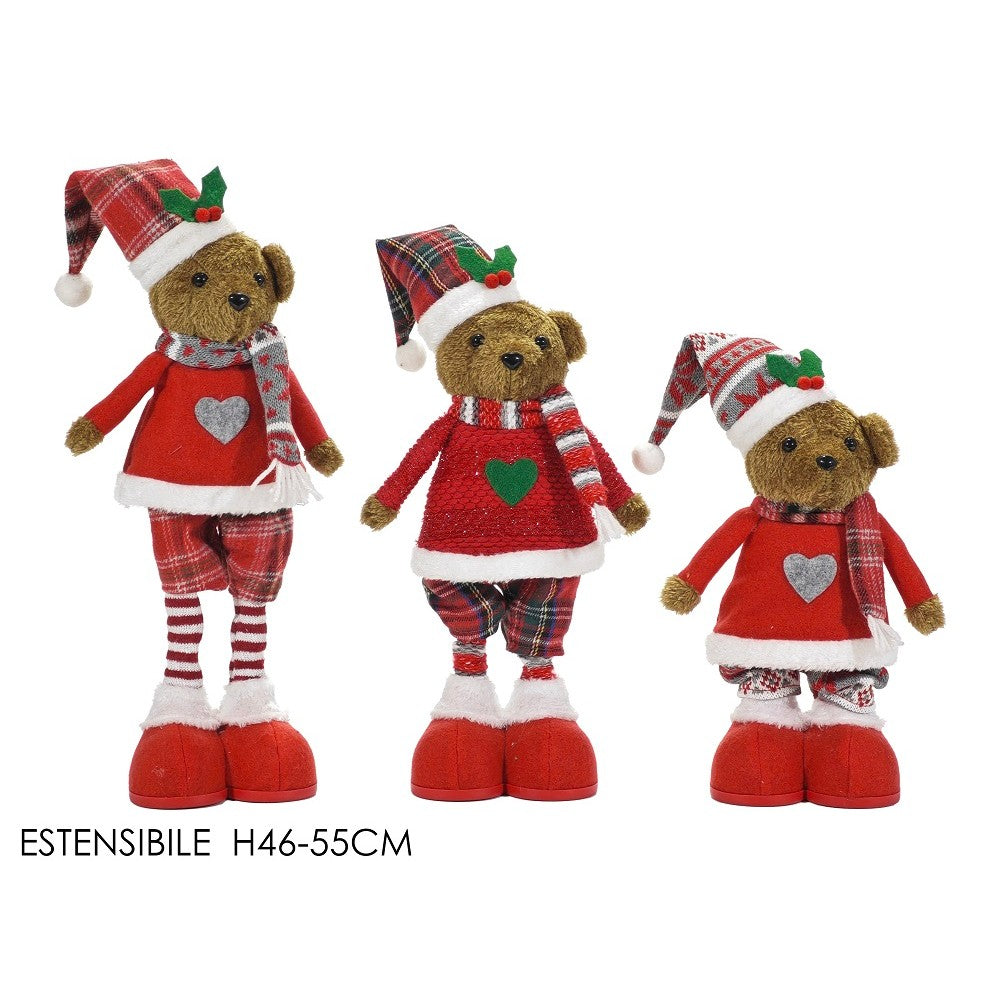 Orso Decorazione Natalizia H.46/55 cm
