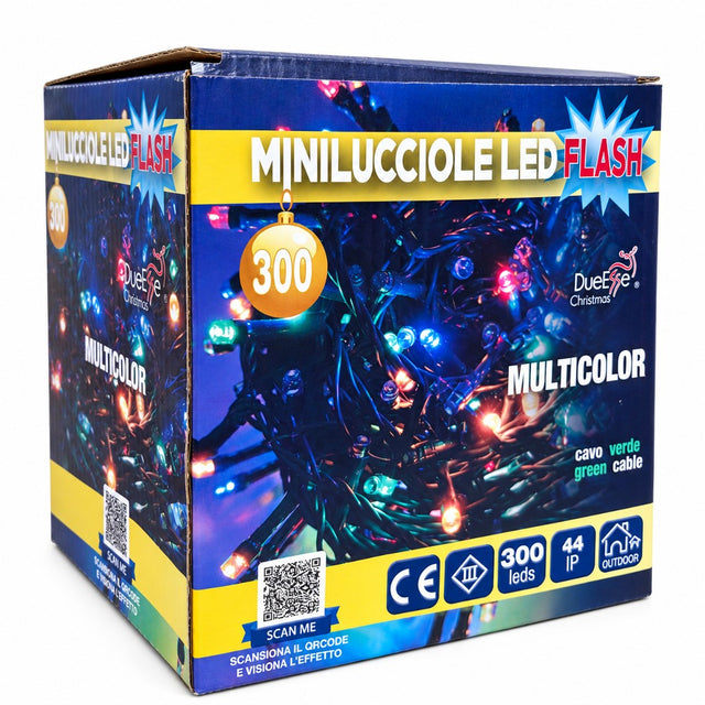 Luci di Natale 300 Led Multicolor Cavo Verde