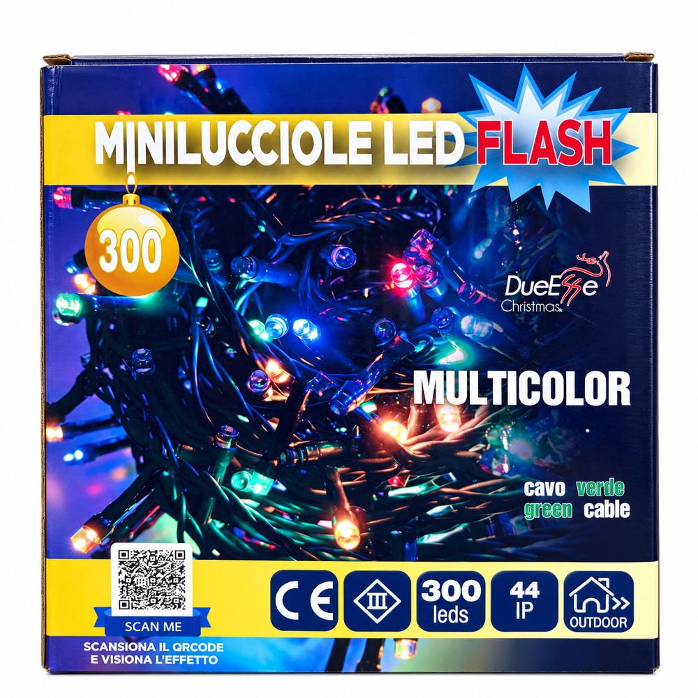 Luci di Natale 300 Led Multicolor Cavo Verde - immagine 3